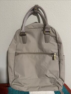Target Open Story Taupe Women's Convertible Backpack Tote with Gold Hardware